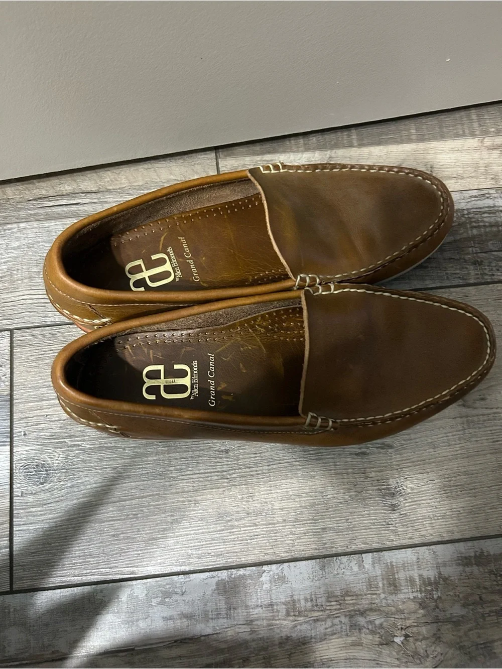 Allen Edmonds Grand Canal Venetian Loafers tan brown leather